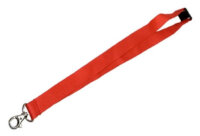 Schlüsselband 20 mm, mit Karabinerhaken, Rot
