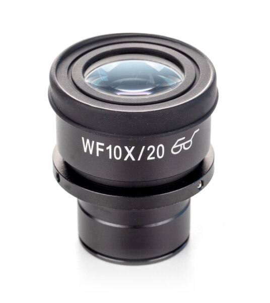 Okular (Ø 30 mm): HWF 10× / Ø 20.0 mm  (mit Skala 0,1 mm)  (justierbar) [Kern OBB-A1592]