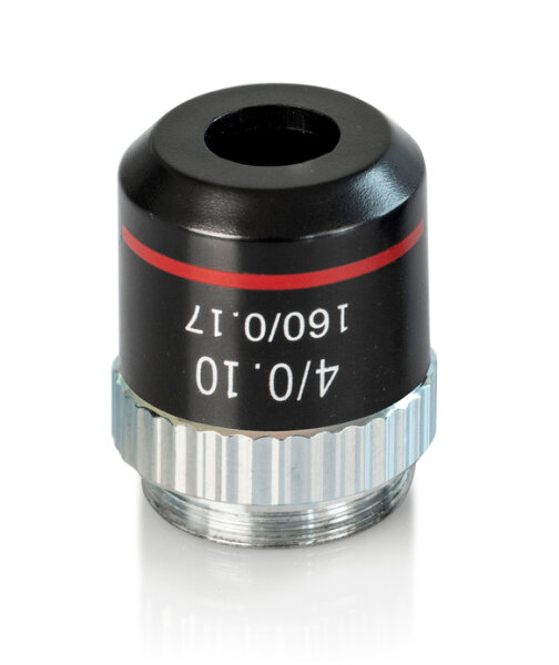 Achromatic objective lens, 4 x /0,1 (27 mm mm), Anti-fungal [Kern OBB-A3203]