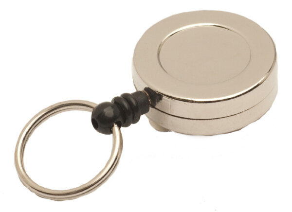 Yoyo Metal 30 mm with Keyring and belt-clip, Chrome
