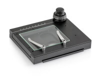 Tavolino portaoggetti meccanico, LxP 180×155 mm, Travel: 75x55 mm, per luce riflessa e passante [Kern OZB-A4605]