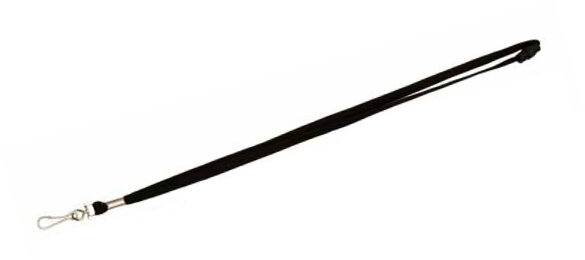 Schlüsselband 10 mm, mit Karabinerhaken, Schwarz