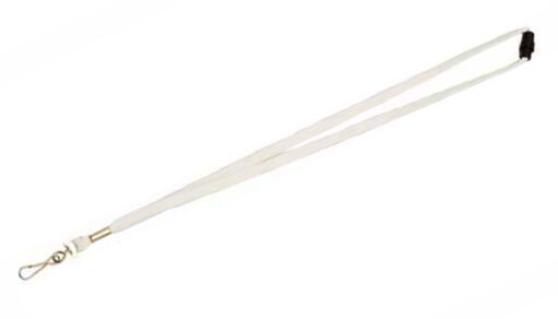 Cordón para el cuello 10 mm, con gancho giratorio, Blanco