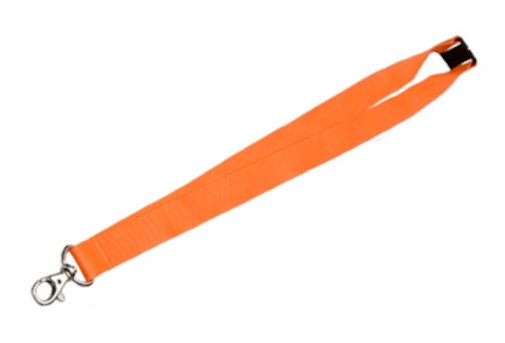 Courroie de cou 20 mm, avec crochet pivotant, Orange