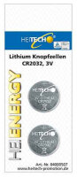 Lithium Knopfzellen CR2032, 2er Pack [HEITECH 04000507]