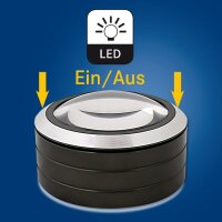 Lente dingrandimento LED con base [Lindner 7193]
