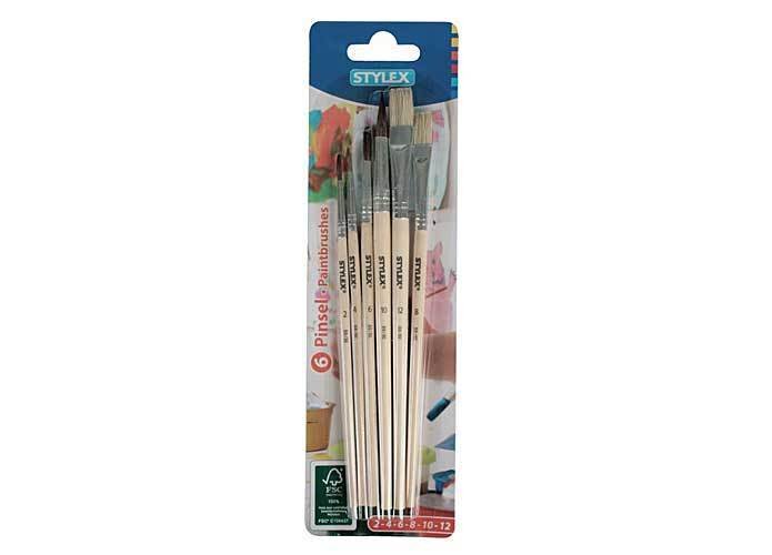 Stylex – Set De 10 Pinceaux Pour L’école – 6 Pinceaux Fins (tailles 1-2-3-4-6-10) Et 4 Brosses (6-8-10-12) – Dès 3 Ans