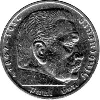 5 Reichsmark Alemania, 1936 E, "Hindenburg" (Jäger: 360) EBC