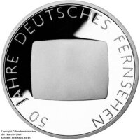 10 Euro Gedenkmünze "50 Jahre Deutsches Fernsehen" (Jäger: 496) Spiegelglanz