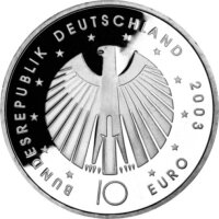 10 Euro conmemorative coin FRG 2003 "Football World Cup in Germany" (Brilliant Uncirculated)