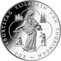 10 Euro Gedenkmünze "800. Geb. der Hl. Elisabeth von Thüringen" (Jäger: 532) Stempelglanz