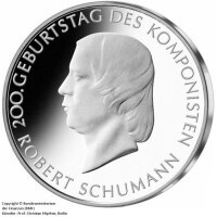 10 Euro Gedenkmünze "200. Geburtstag von Robert Schumann" (Jäger: 550) Stempelglanz