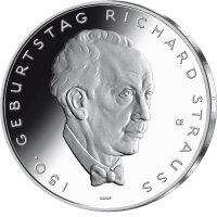 10 Euro Gedenkmünze "150. Geburtstag Richard Strauss" (Jäger: 588) Spiegelglanz