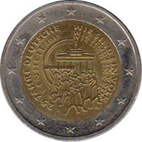 Moneta commemorativa da 2 Euro "25 anni di unità tedesca" Germania (Jäger: 594) Eccellente