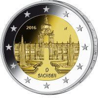 2 Euro Gedenkmünze "Bundesländer - Sachsen" Deutschland (Jäger: 605) Vorzüglich (VZ)