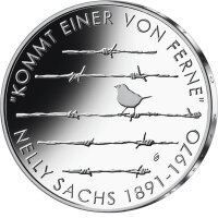 20 Euro moneda conmemorativa "125o cumpleaños de Nelly Sachs" (Jäger: 606) Prueba Numismática