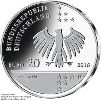 20 Euro commemorative coin "200th Birthday Ernst Litfaß" (Jäger: 609) Proof
