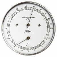 Haar-Hygrometer mit Thermometer, Edelstahl [Fischer 111.01T]