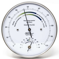 Wohnklima-Hygrometer mit Thermometer, Edelstahl [Fischer...