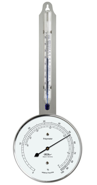 Polymètre (hygromètre-thermomètre), acier inoxydable [Fischer 125.01]