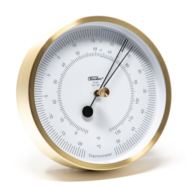 Thermomètre POLAR, Laiton brossé [Fischer 1608T-45]