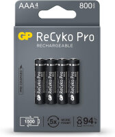 4 x ReCyko Pro batería recargable AAA, 800 mAh [GP 85AAAHCB-2EB4]