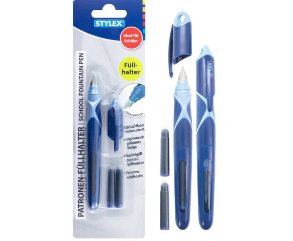 Penna stilografica con 2 cartucce d’inchiostro [Stylex 33084]