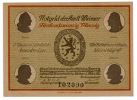 25 Pfennig Notgeld (dinero de emergencia) de la ciudad Weimar, 1921