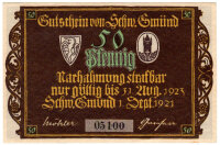 50 Pfennig Gutschein Schw. Gmünd, 1921
