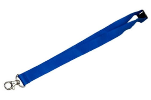 Courroie de cou 20 mm, avec crochet pivotant, Bleu